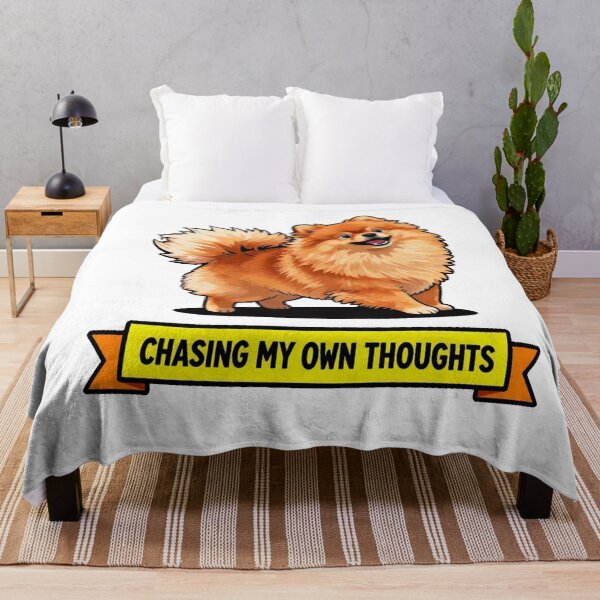 Item preview, Chasing My Own Thoughts - Funny ADHD Pomeranian Meme designed and sold by Arc2020.