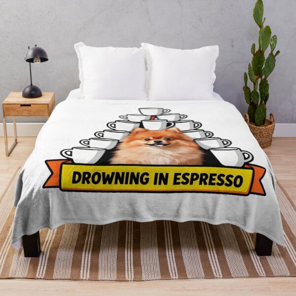 Item preview, Drowning In Espresso - Tired Introvert Pomeranian Meme designed and sold by Arc2020.