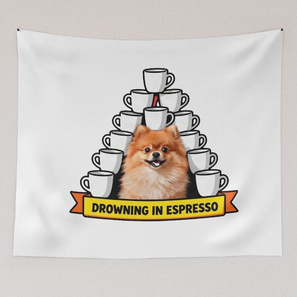 Item preview, Drowning In Espresso - Tired Introvert Pomeranian Meme designed and sold by Arc2020.