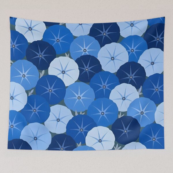 Item preview, Blue Shades of Morning Glory - Floral Pattern designed and sold by Sybille-Yates.