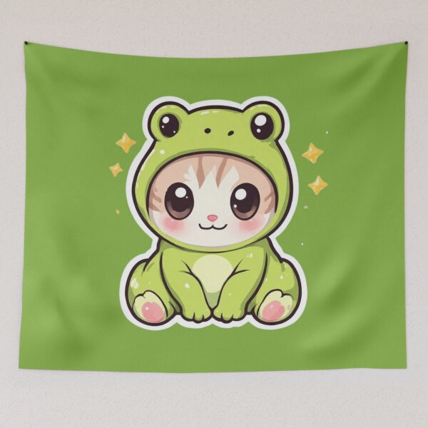 Item preview, Kawaii Frog Costume Kitten Design  designed and sold by MushArtist.