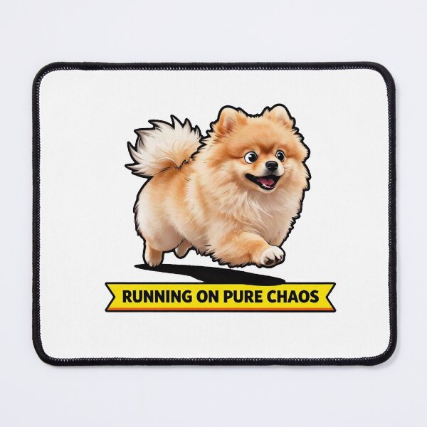 Item preview, Running On Pure Chaos - Funny ADHD Pomeranian Meme designed and sold by Arc2020.