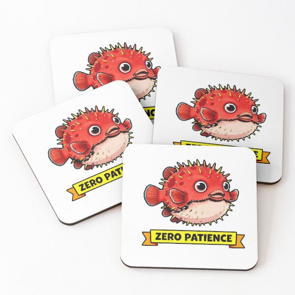 Item preview, Zero Patience - Grumpy Neon Pufferfish Aesthetic designed and sold by Arc2020.