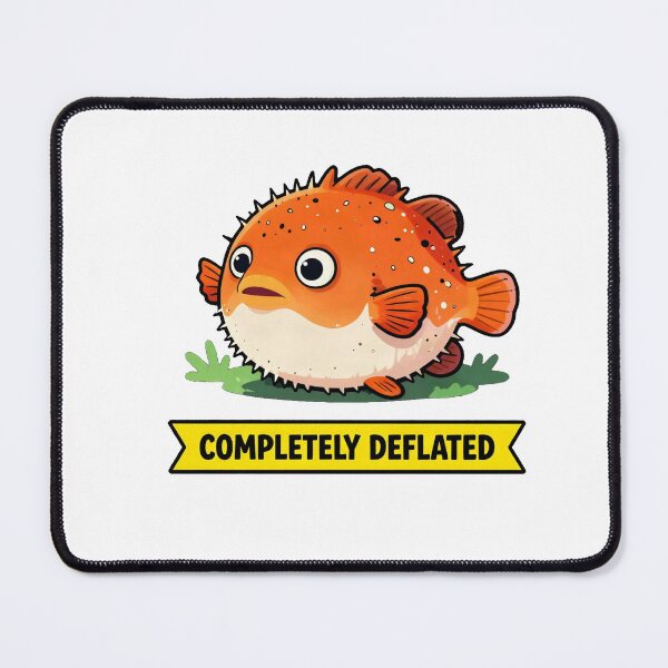 Item preview, Completely Deflated - Tired Lazy Pufferfish Meme designed and sold by Arc2020.