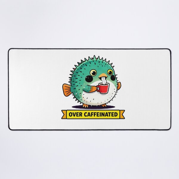 Item preview, Over Caffeinated - Funny ADHD Chaos Pufferfish Meme designed and sold by Arc2020.