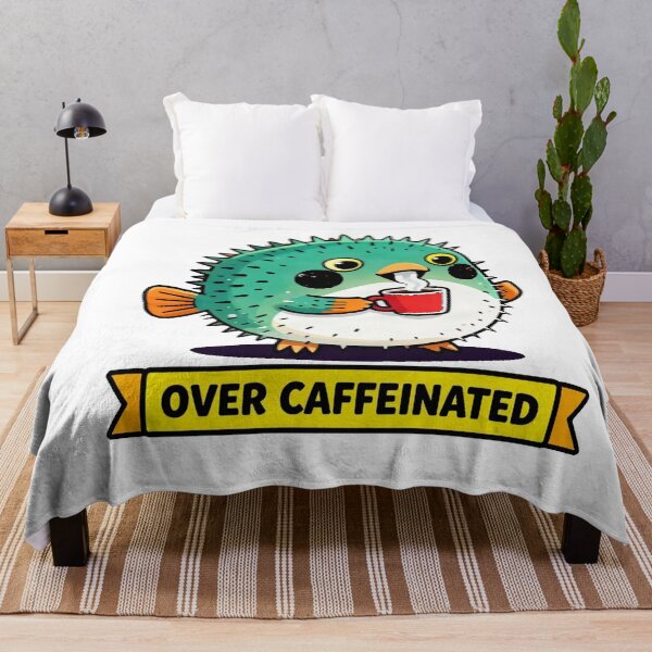 Item preview, Over Caffeinated - Funny ADHD Chaos Pufferfish Meme designed and sold by Arc2020.
