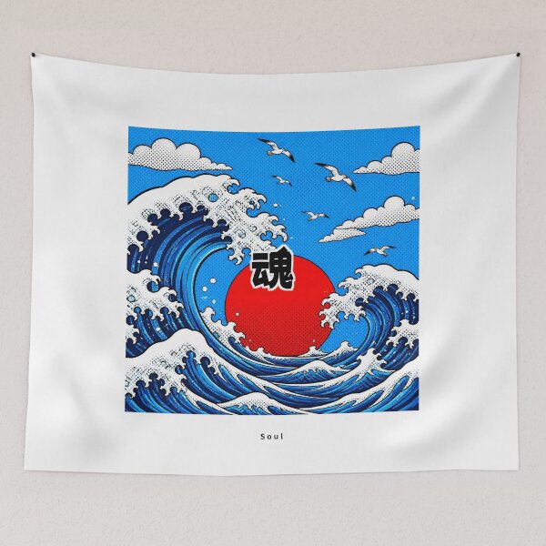 Item preview, Tamashii - Soul | Pop Art Ocean Waves | Japanese Design designed and sold by JapanMemoir.