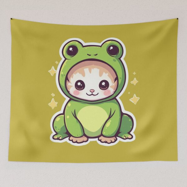 Item preview, Kawaii Frog Costume Kitten Design  designed and sold by MushArtist.