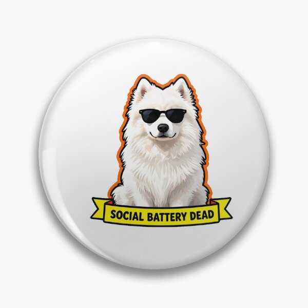 Item preview, Social Battery Dead - Grumpy Introvert Samoyed Aesthetic designed and sold by Arc2020.