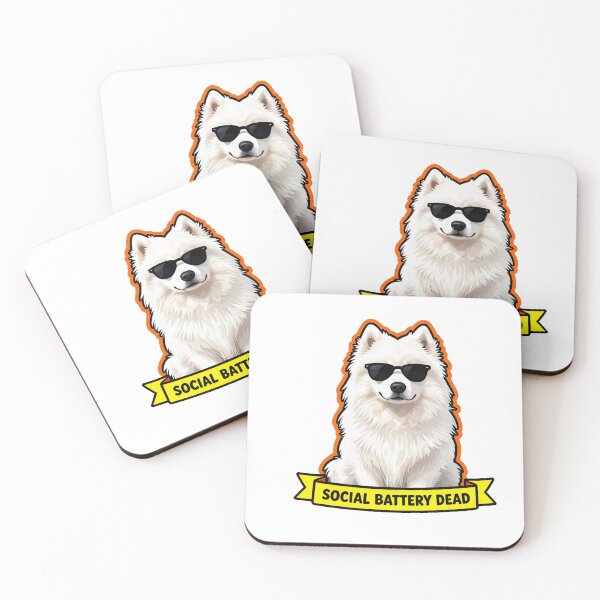 Item preview, Social Battery Dead - Grumpy Introvert Samoyed Aesthetic designed and sold by Arc2020.