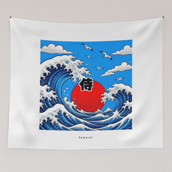 Item preview, Samurai | Pop Art Ocean Waves | Japanese Design designed and sold by JapanMemoir.