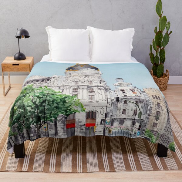 Item preview, Madrid Spain Watercolor Print – Spanish Cityscape Wall Art designed and sold by POSTERIOCREW.
