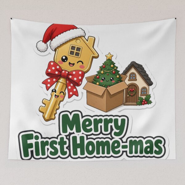 Item preview, First Home Christmas Merry First Home-mas Gift designed and sold by Soft Merch.