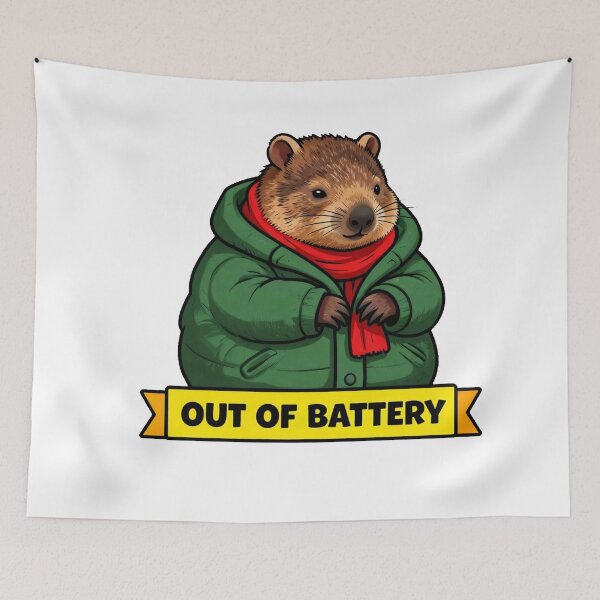 Item preview, Out Of Battery - Tired Introvert Wombat Meme designed and sold by Arc2020.