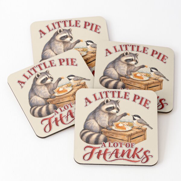 Item preview, Thanksgiving Leftovers Raccoon Sharing Pie designed and sold by MythicCotton.