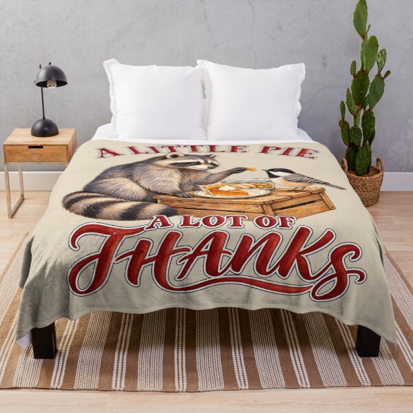 Item preview, Thanksgiving Leftovers Raccoon Sharing Pie designed and sold by MythicCotton.