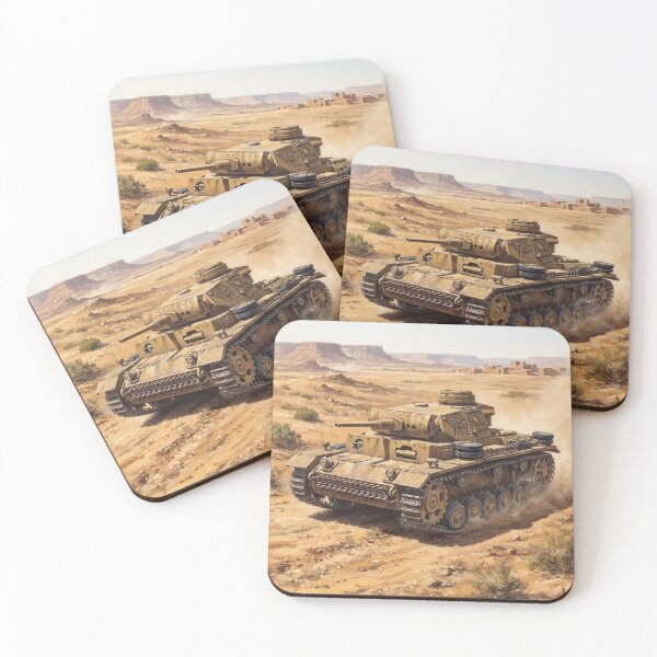 Item preview, Panzer III Tank in the North African Desert - WW2 Military Art designed and sold by Yaremchuk.
