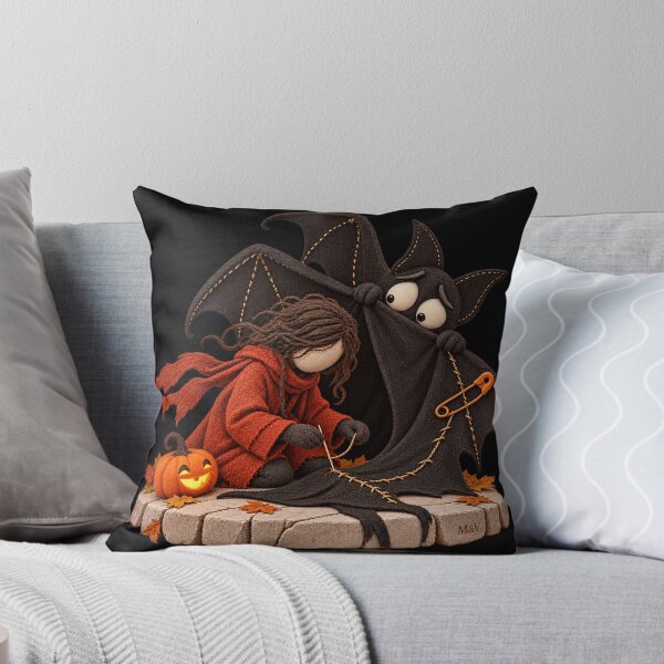 Item preview, Cozy Halloween Girl and Friendly Bat designed and sold by Qenlo.