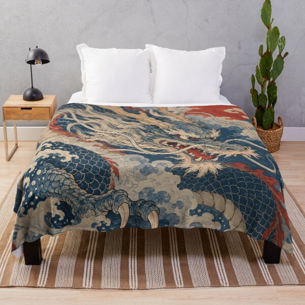 Item preview, Japanese Mythology - Azure Dragon Rising From Great Waves designed and sold by bapupa.