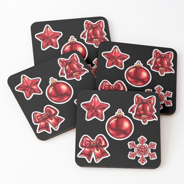 Item preview, Y2K chrome christmas sticker sheet - Red & Black designed and sold by DuliDoodles.