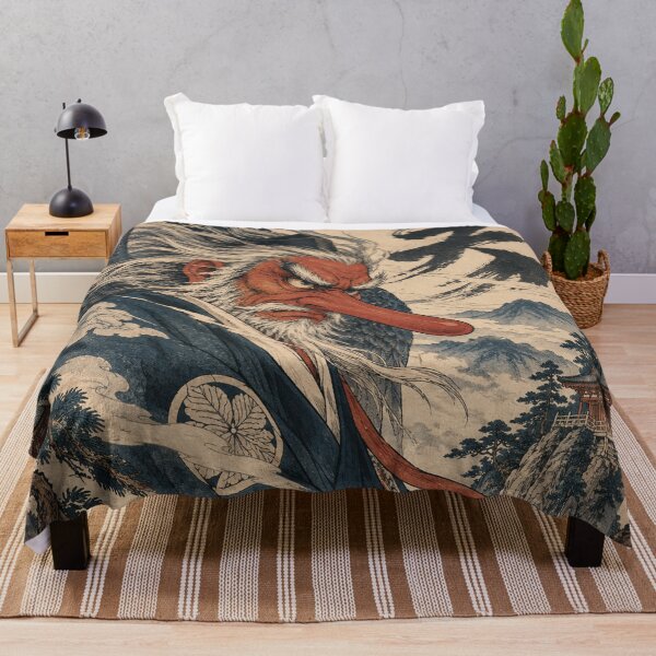 Item preview, Japanese Mythology - Tengu Mountain Spirit With Pine Temple designed and sold by bapupa.