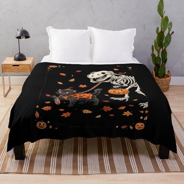 Item preview, Cute Halloween Cat Dinosaur Skeleton Art designed and sold by GiaoCalonas.