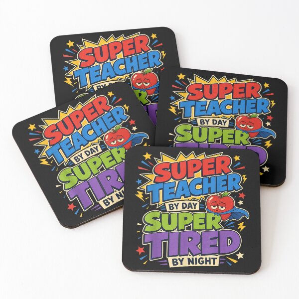 Item preview, Super Teacher By Day Super Tired By Night Funny Teacher Life designed and sold by studiopekepeke.