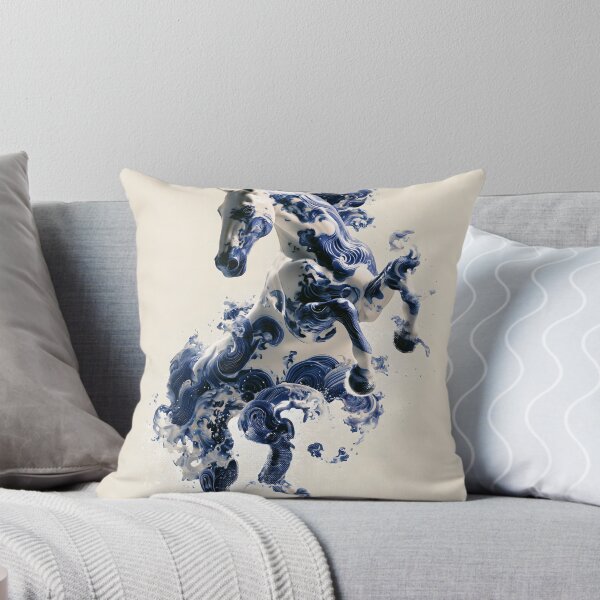 Item preview, Indigo Wave Porcelain Horse designed and sold by VisionaryVeils.