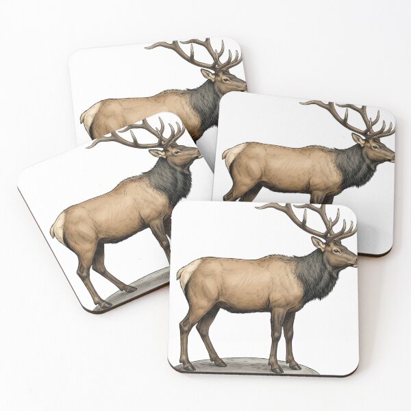 Item preview, Vintage Naturalist Rocky Mountain Elk - Antique Winter Wildlife Art designed and sold by Catch333.