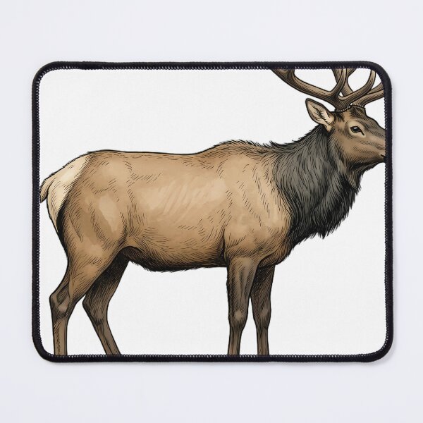 Item preview, Vintage Naturalist Rocky Mountain Elk - Antique Winter Wildlife Art designed and sold by Catch333.