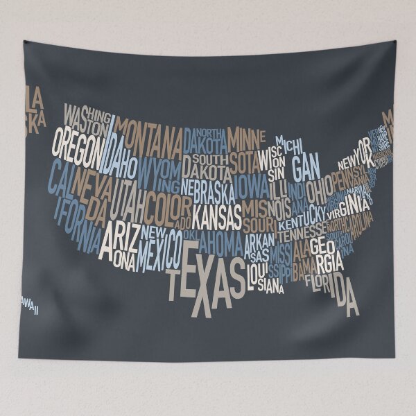 Item preview, United States Text Map designed and sold by ArtPrints.