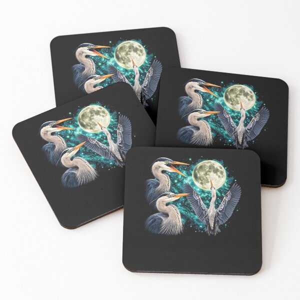 Item preview, Great Blue Herons Full Moon Galaxy Art designed and sold by GouwensRick.