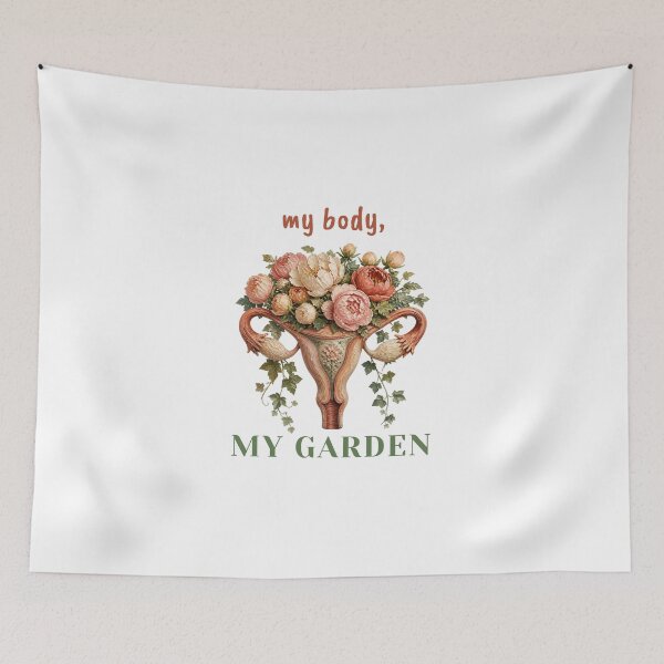 Item preview, My Body My Garden Oil Painted Uterus Peonies designed and sold by myriamec.