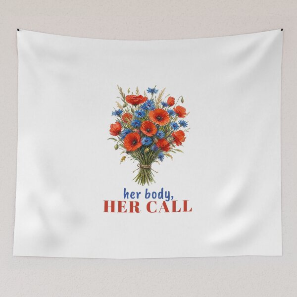 Item preview, Her Body Her Call Poppy Bouquet Pro Choice designed and sold by myriamec.