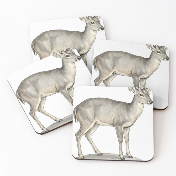 Item preview, Vintage Naturalist Gray Brocket Deer - Antique Winter Deer Art designed and sold by Catch333.
