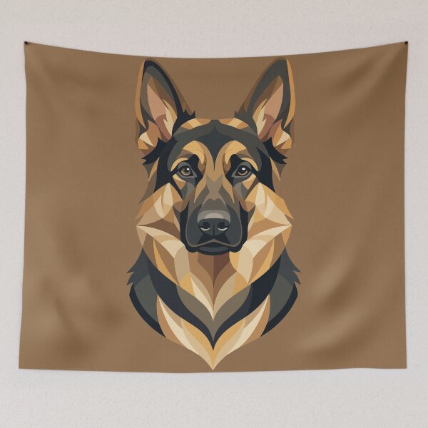 Item preview, Geometric German Shepherd Dog Vector Portrait designed and sold by AIG - Andrei Ilie Graphics.