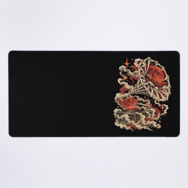 Item preview, Skeleton Gramophone Red Moon - Gothic Dark Art designed and sold by Allohar.