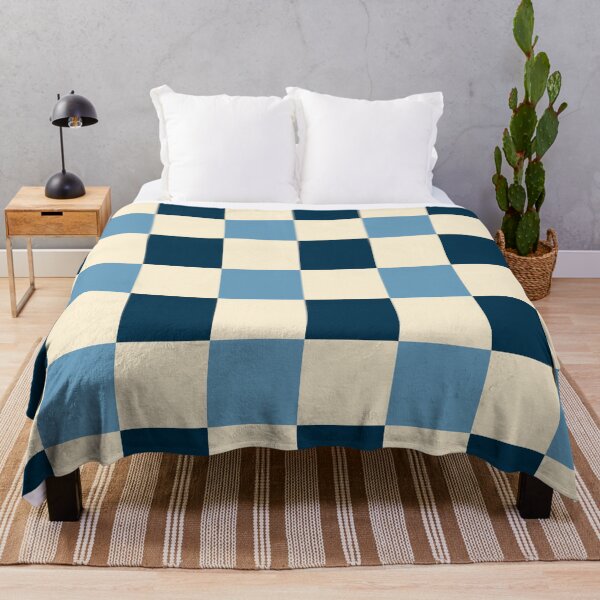 Item preview, Deep blue - Blue blood - Cream - Checkered Pattern vintage style Plaid medium designed and sold by DColourMuse.