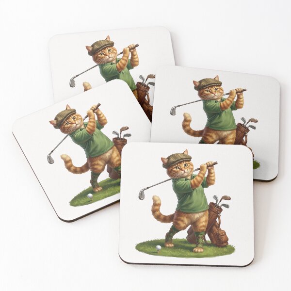 Item preview, Golfer Cat Mid Swing designed and sold by Glamalt.