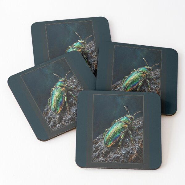 Item preview, Midnight Jewel – Iridescent Beetle After the Rain designed and sold by astersgraphics.