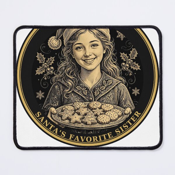 Item preview, Santa's Favorite Sister – Fun Sister Christmas Gold Badge designed and sold by DRAWARTIST22.