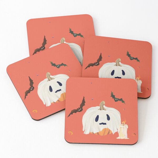 Item preview, Fright by Candlelight | Ghost Pumpkin and Spooky Bats designed and sold by Sagi Jane Art.