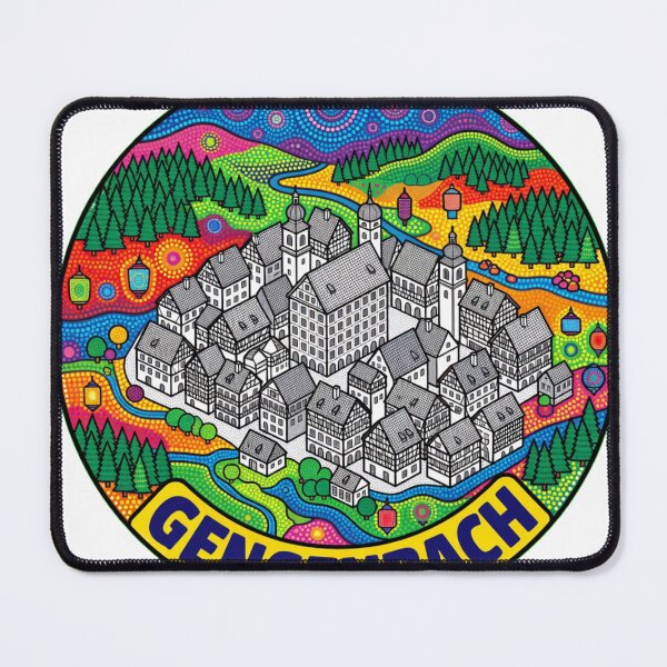 Item preview, Gengenbach Germany Black Forest Half Timbered Town Colorful Dot Art Sticker designed and sold by Imaginarium of Chaos falcon88 .