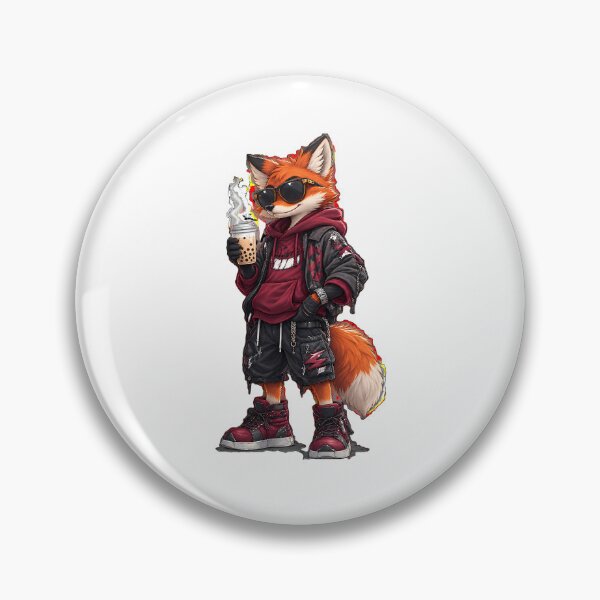 Item preview, Cool Streetwear Fox – Burgundy Hoodie Urban Cartoon Character designed and sold by BubbleHG.