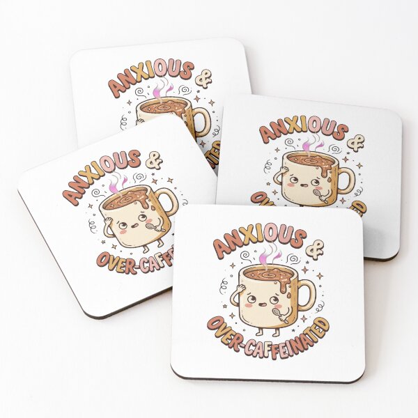 Item preview, Anxious and Over-Caffeinated – Funny Coffee Lover Design designed and sold by GemniShop.