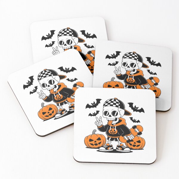 Item preview, Spooky Skeleton Skater Halloween Peace Sign designed and sold by GiaoCalonas.