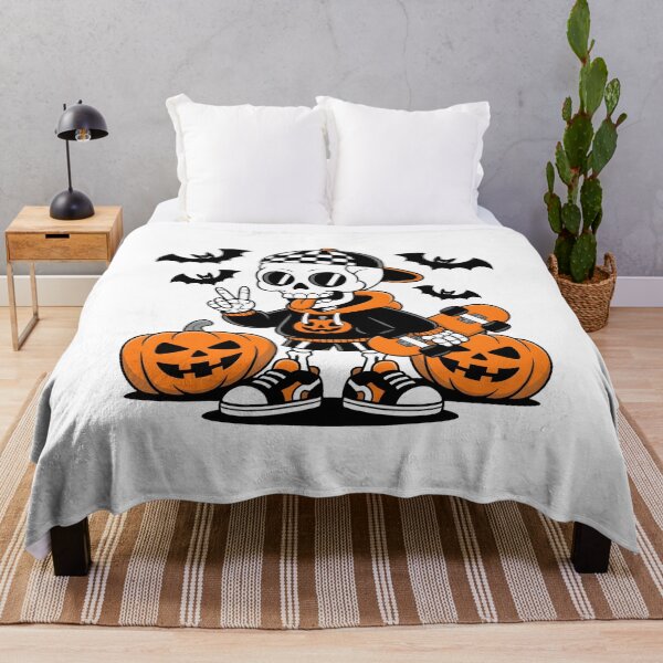 Item preview, Spooky Skeleton Skater Halloween Peace Sign designed and sold by GiaoCalonas.