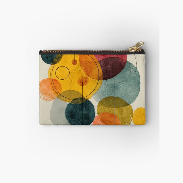 Item preview, Mid-Century Bauhaus Watercolor Geometric Circles Line Art Abstract Pattern designed and sold by GrinGalore.