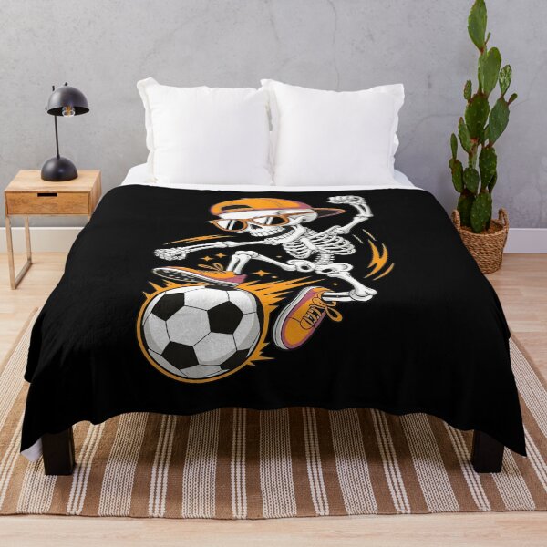 Item preview, Skeleton Kicking Soccer Ball Funky Cool Orange Cap designed and sold by GiaoCalonas.