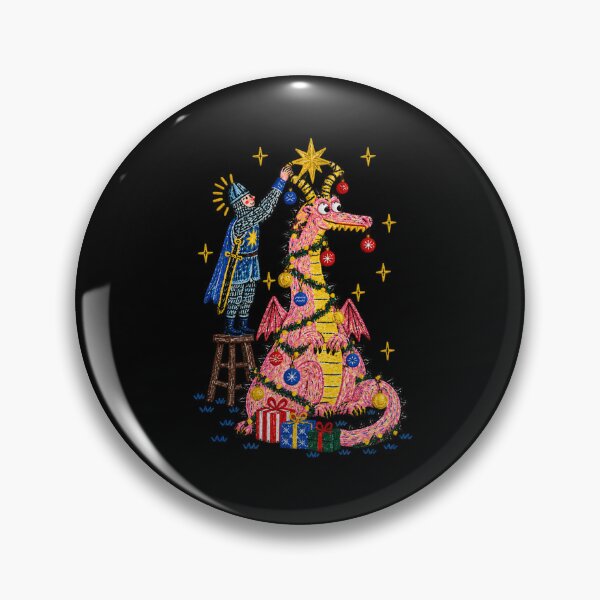 Item preview, Knight Decorating Pink Dragon with Christmas Ornaments designed and sold by ArunikaVelora.